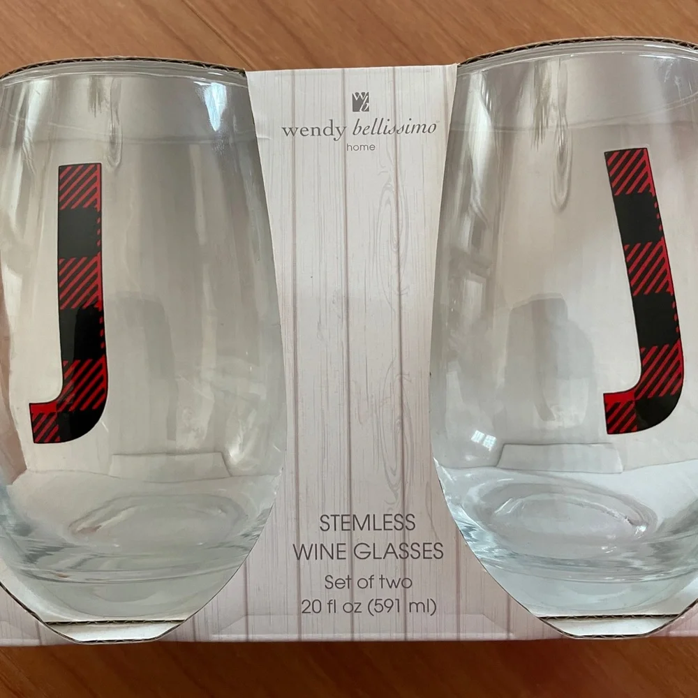 Set of 2 Stemless Wine Glasses